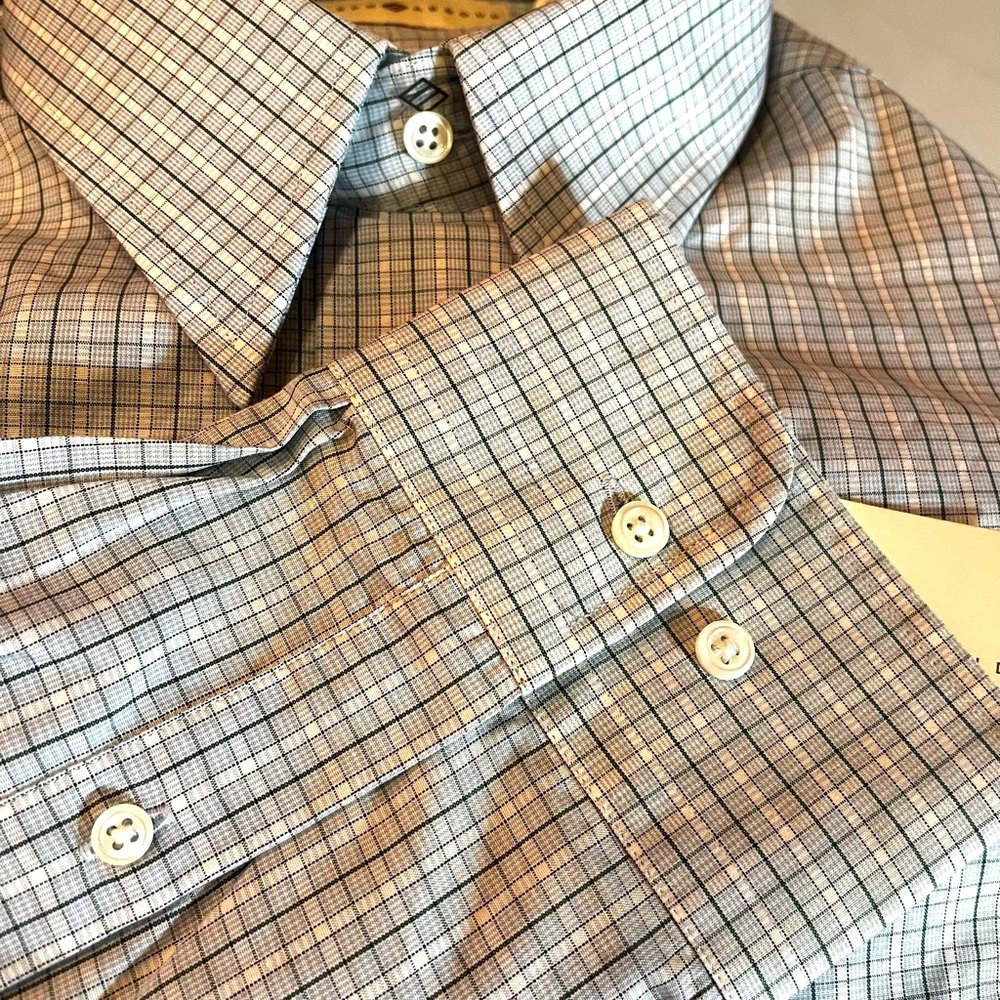 Joseph Abboud Men's Blue Cotton Plaid Long Sleeve Shirt - New with Tags